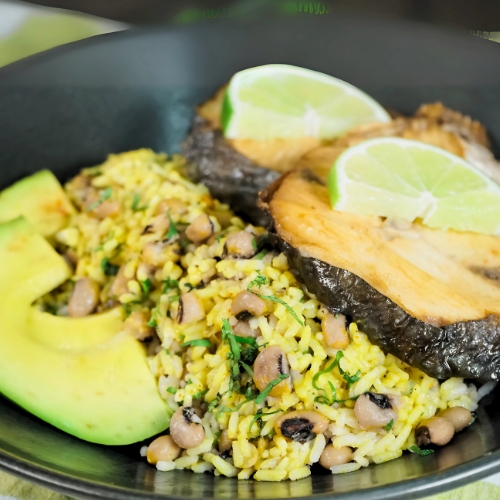 Arroz de coco y fríjol